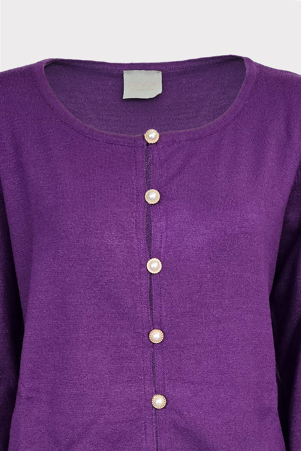 Cardigan in maglia basic con bottoni