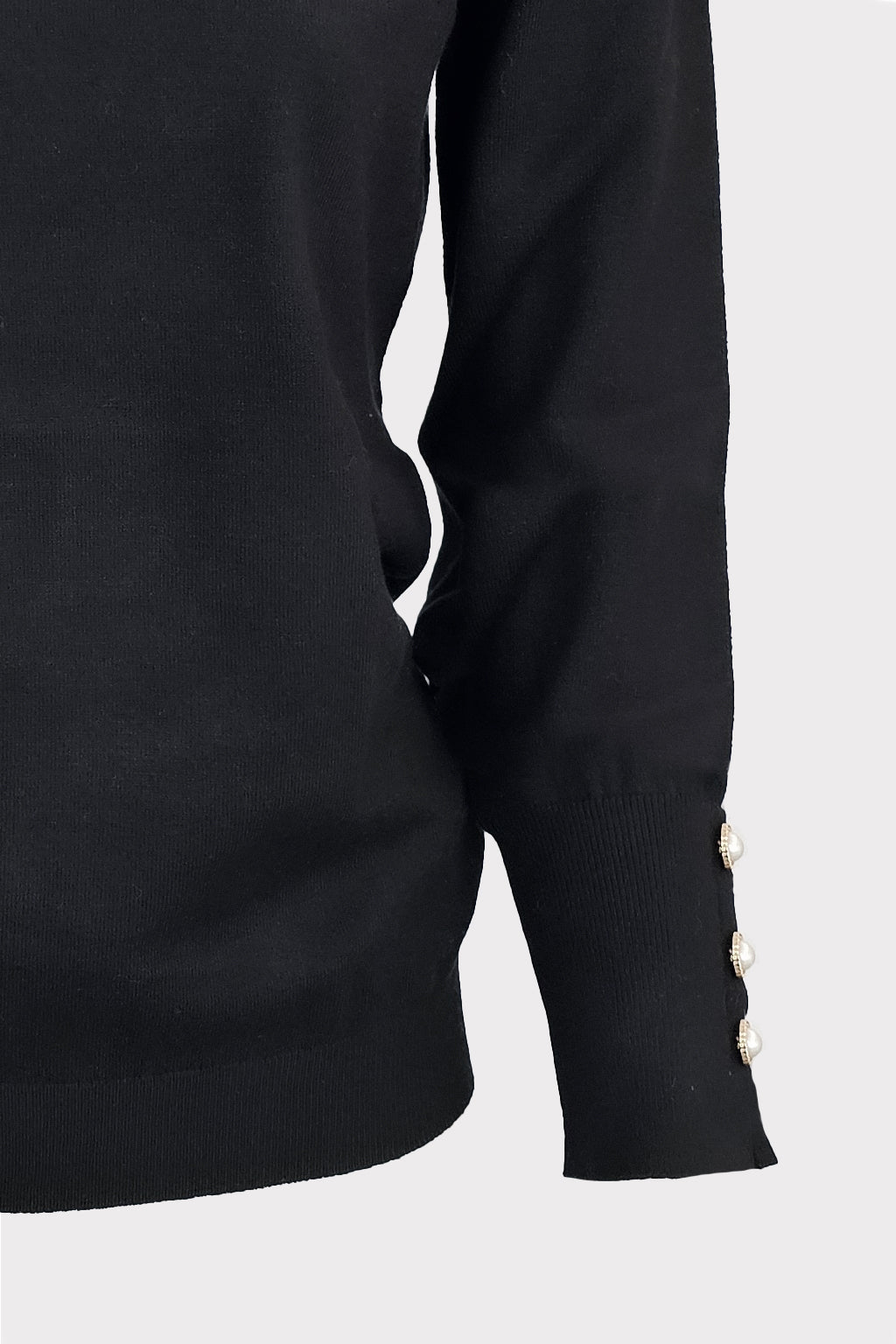 Girocollo in maglia basic con bottoni