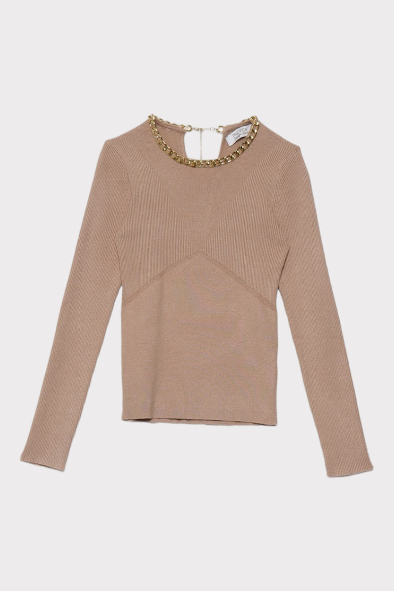 Maglia a coste con catena