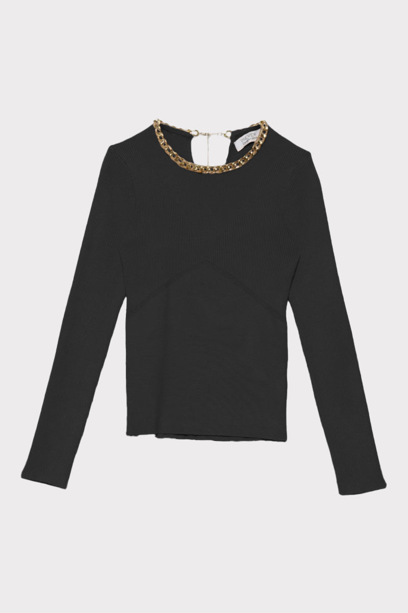 Maglia a coste con catena