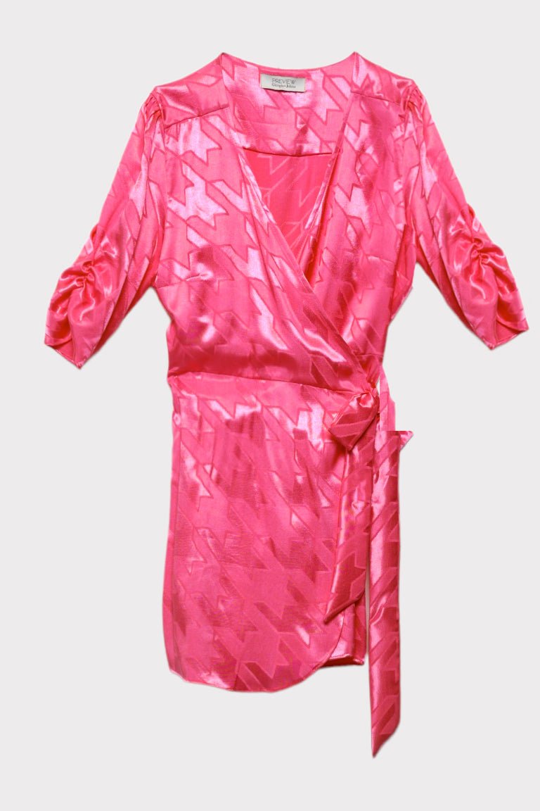 Abito jacquard incrociato