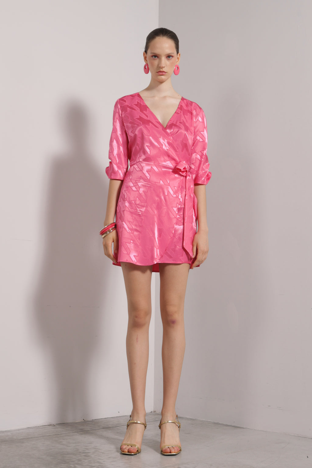 Abito jacquard incrociato