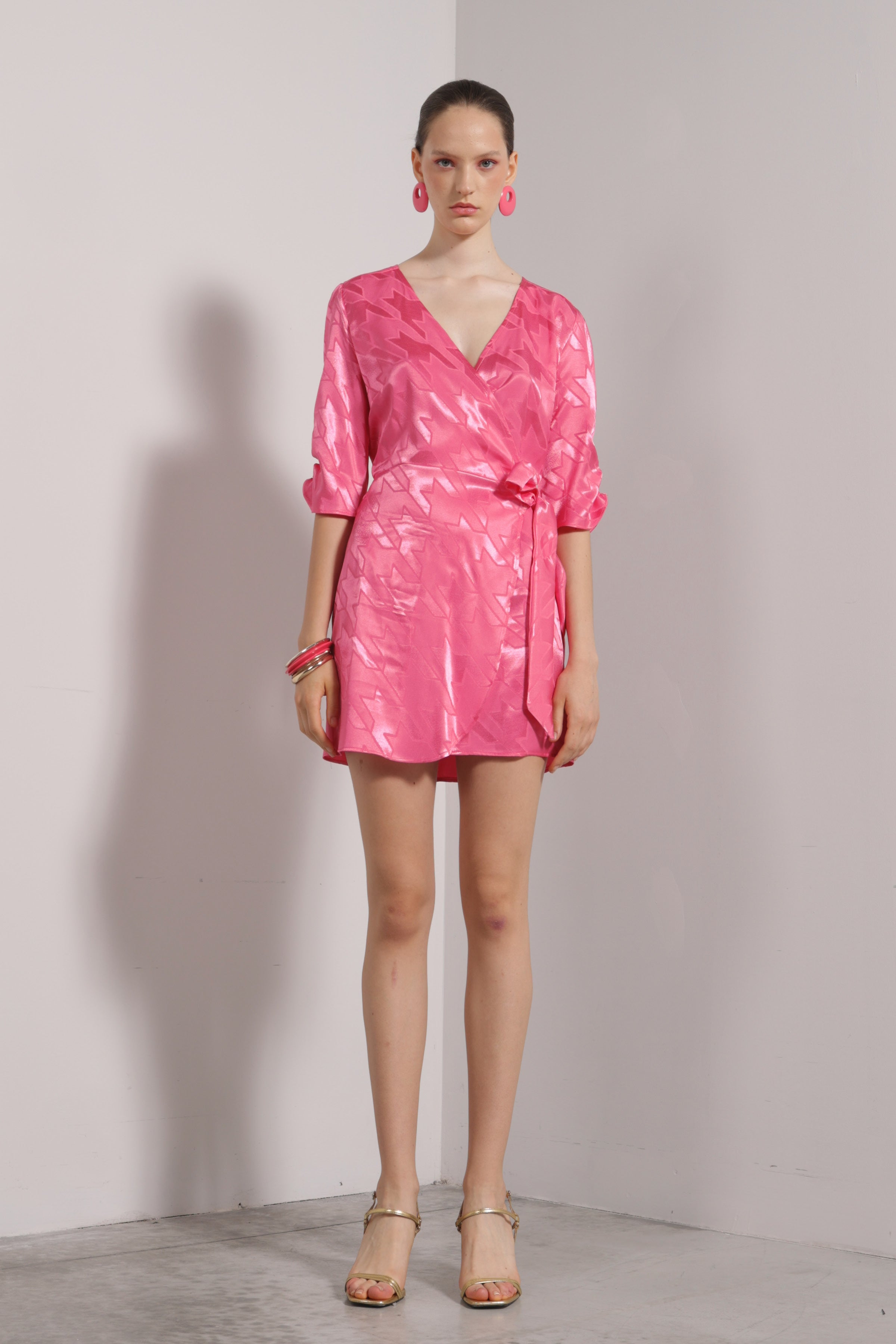 Abito jacquard incrociato