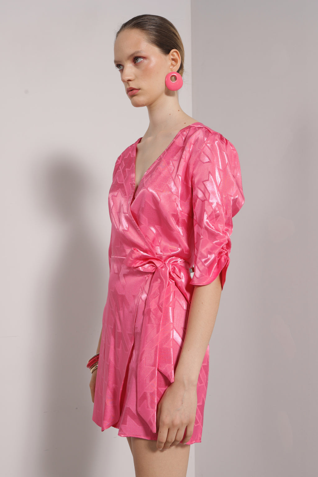 Abito jacquard incrociato