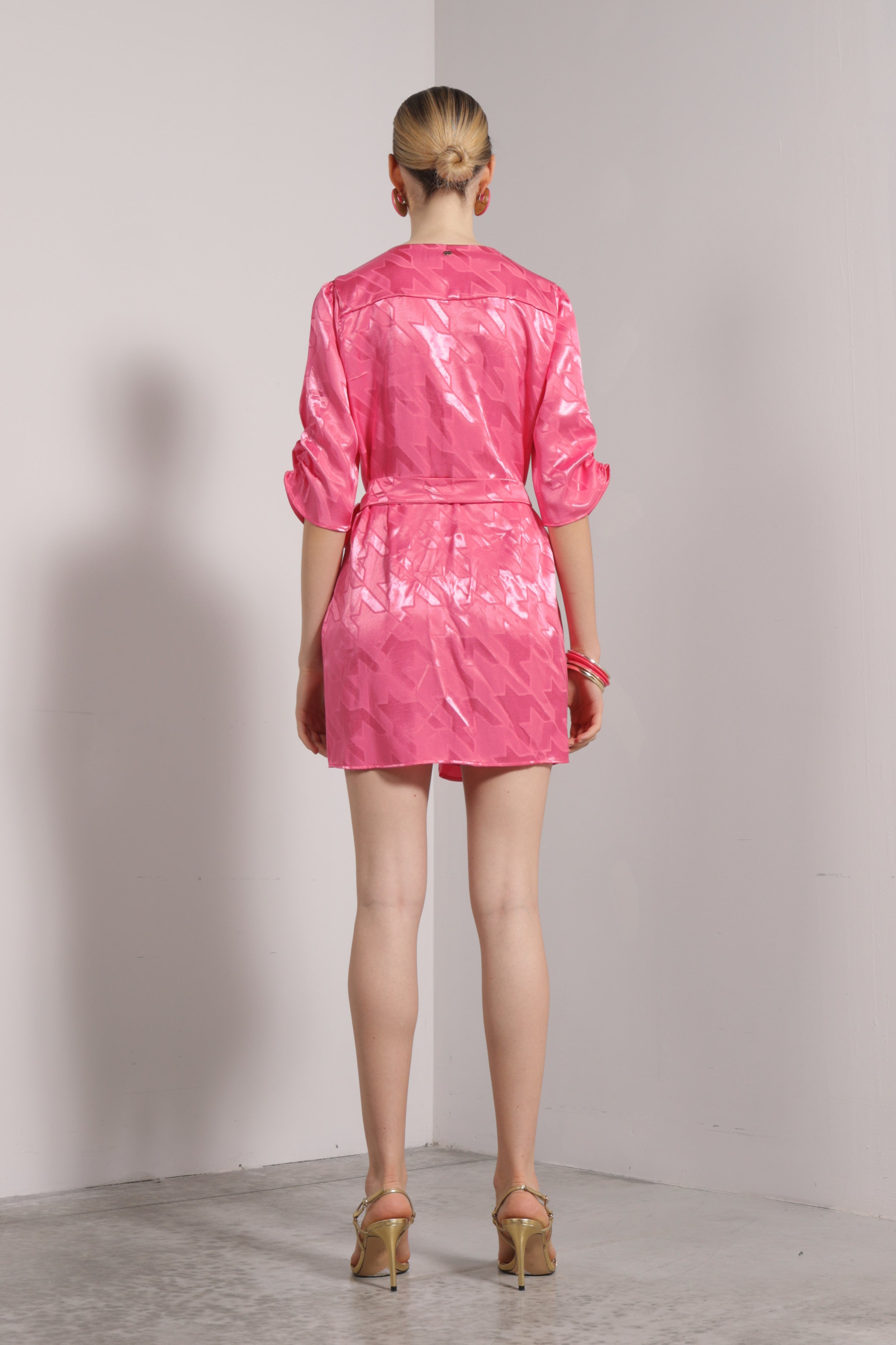 Abito jacquard incrociato