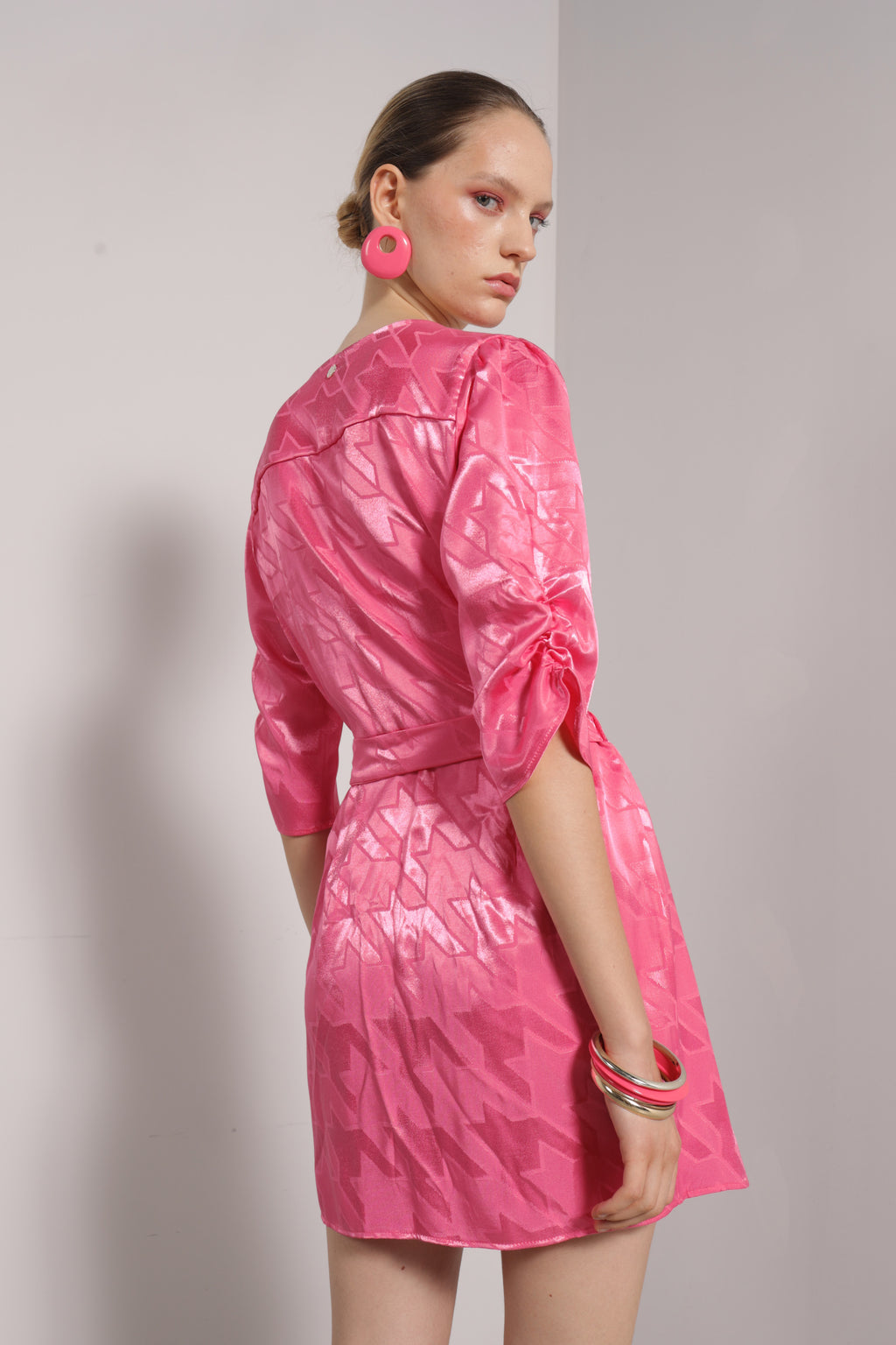 Abito jacquard incrociato