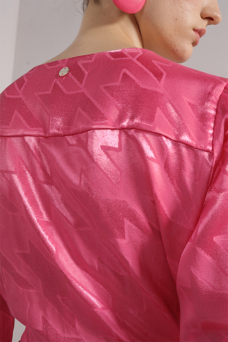 Abito jacquard incrociato