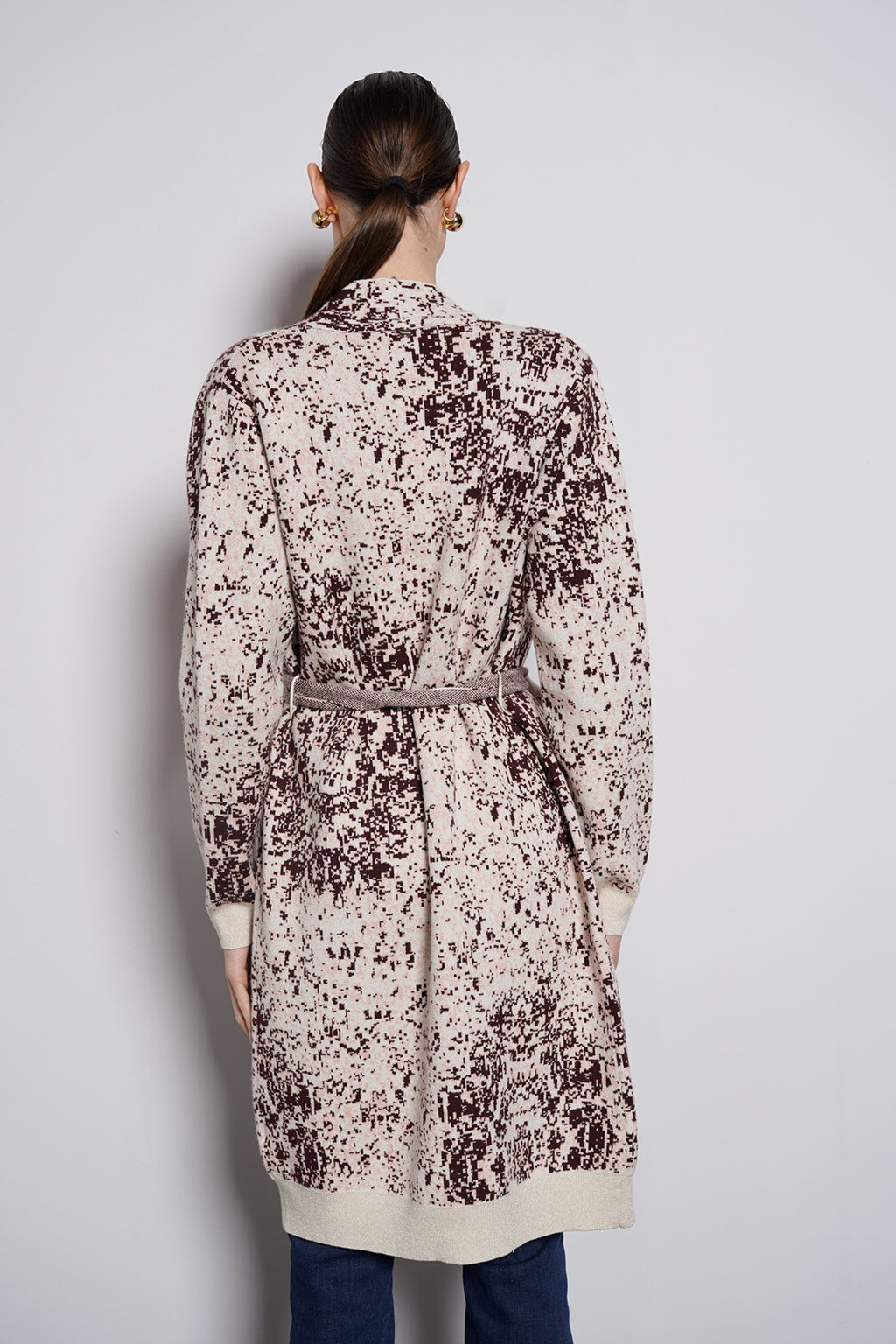 Cardigan lungo jacquard