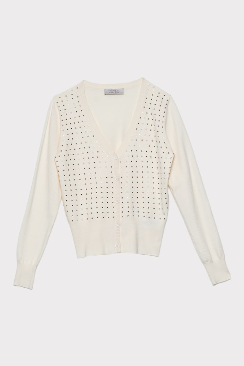 Cardigan con borchie
