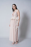 Abito tulle inserto raso