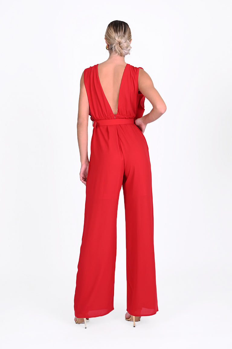 Tuta chiffon con rouches plisse'