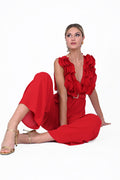 Tuta chiffon con rouches plisse'
