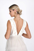 Abito tulle corpetto macrame'