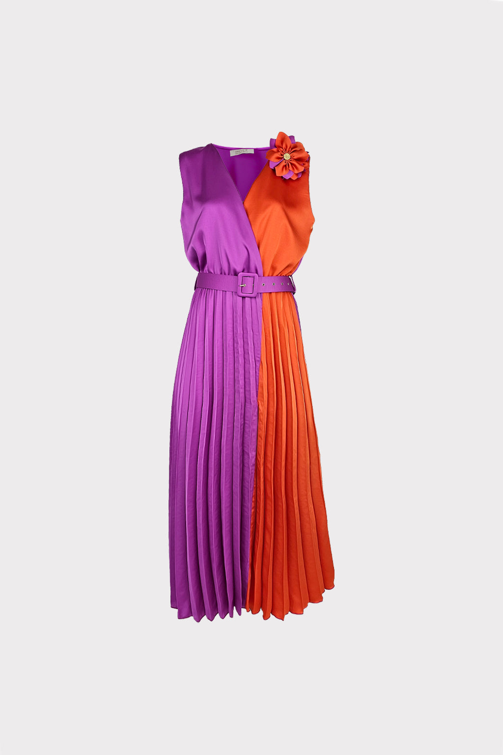 Abito satin bicolor