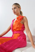Abito satin bicolor