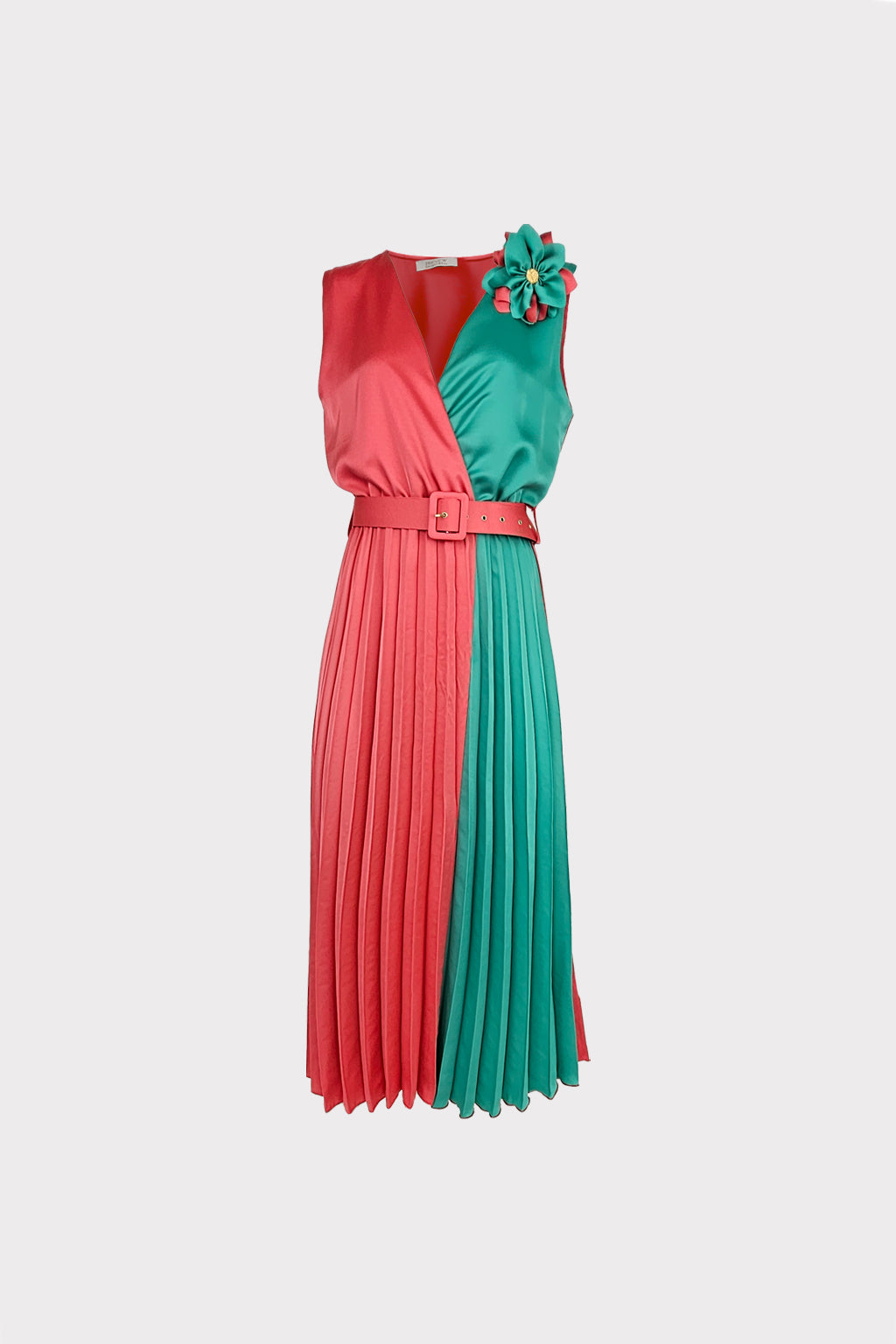 Abito satin bicolor