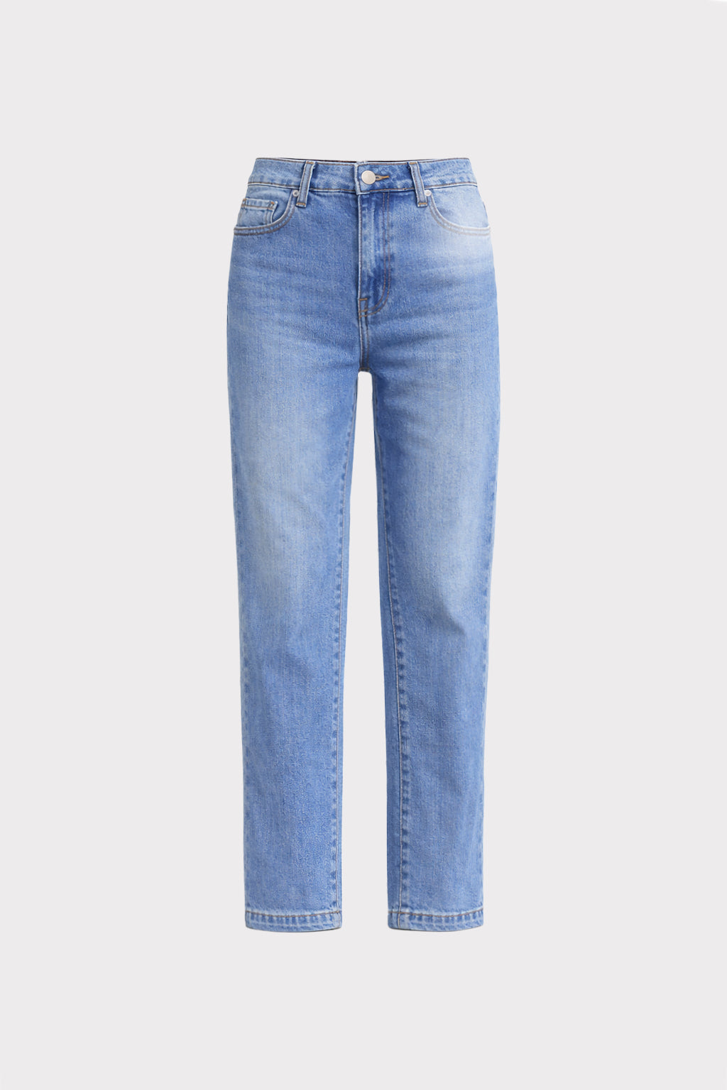 Jeans straight fit vita alta