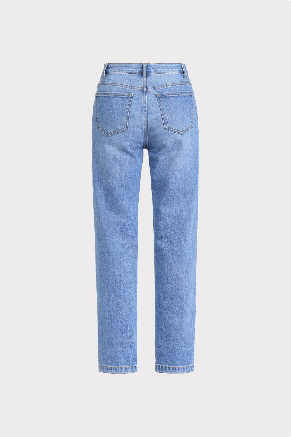 Jeans straight fit vita alta