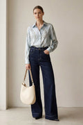 Jeans denim scuro wide leg