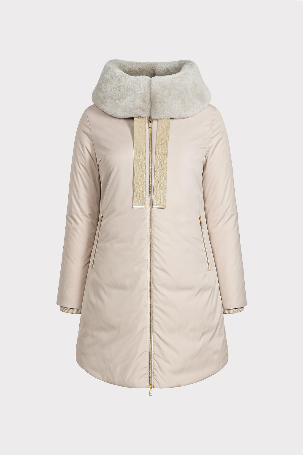 Parka imbottito collo similpelliccia