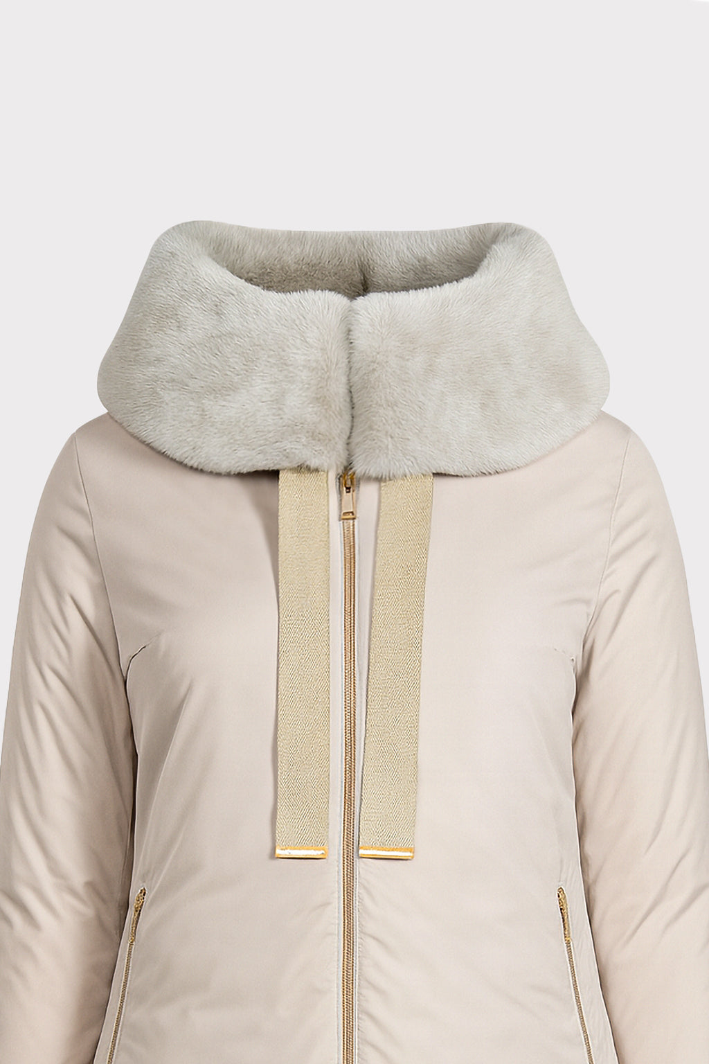 Parka imbottito collo similpelliccia