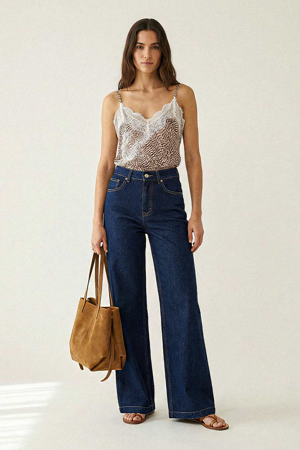Jeans palazzo lavaggio rinse