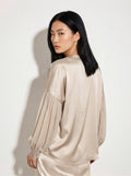 Blusa bimaterica scollo a V