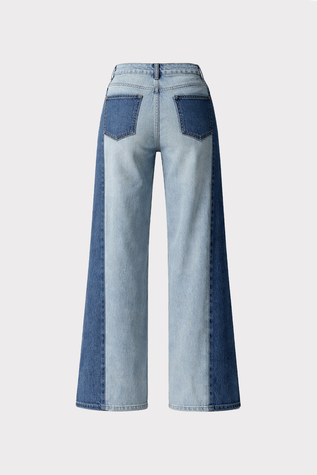 Jeans ampio bicolor
