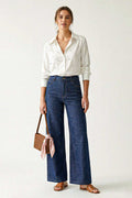Jeans scuro gamba ampia