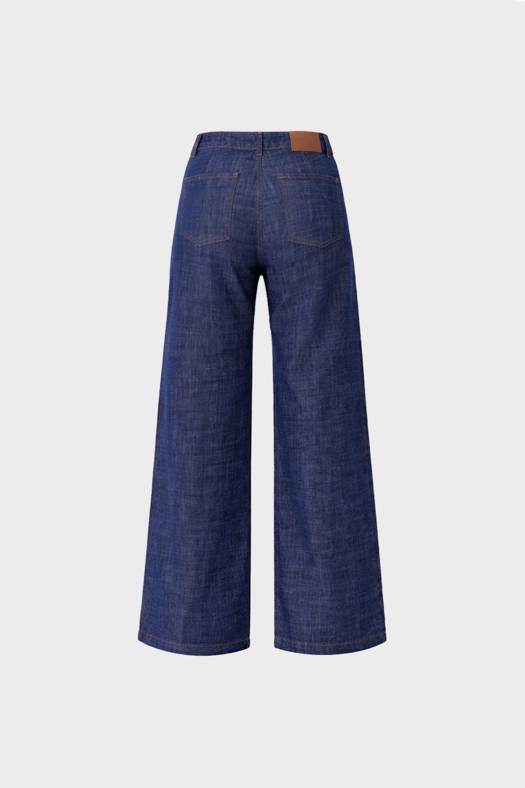 Jeans scuro gamba ampia