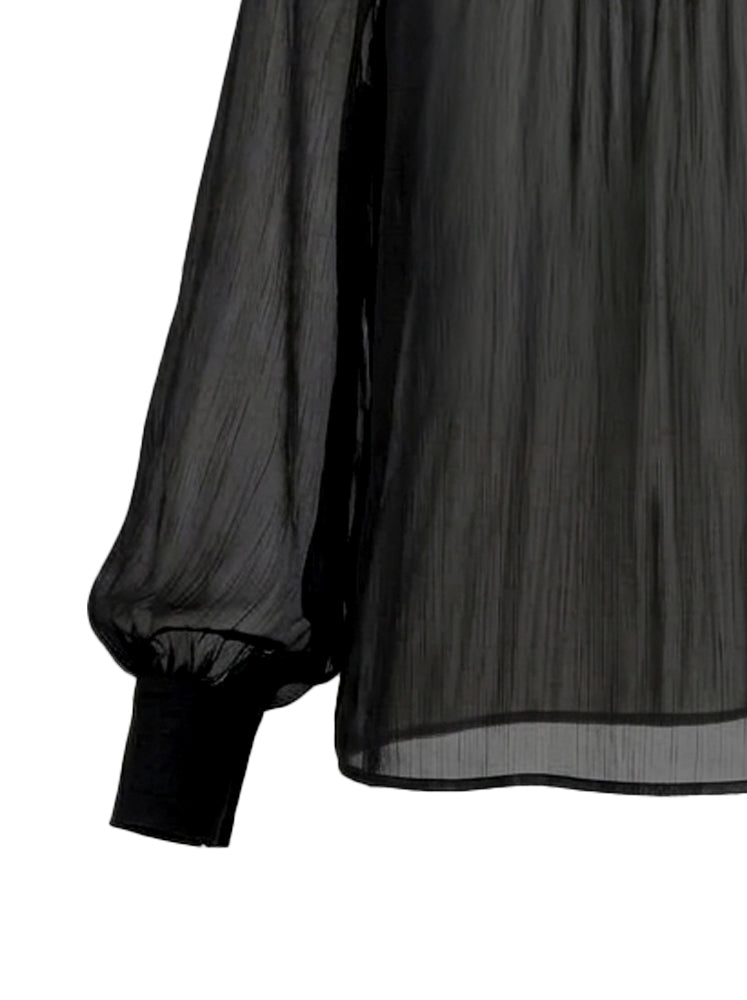 Blusa chiffon collo alto