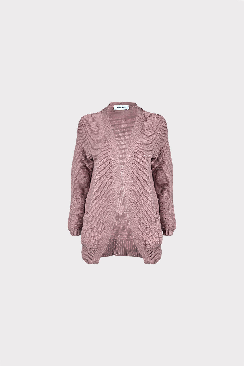 Cardigan orlo lavorazione pallini