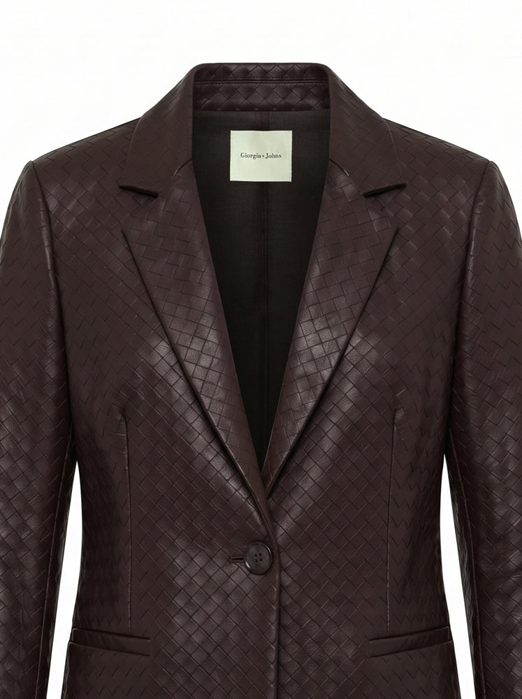 Blazer monopetto in ecopelle