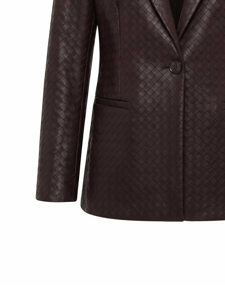Blazer monopetto in ecopelle