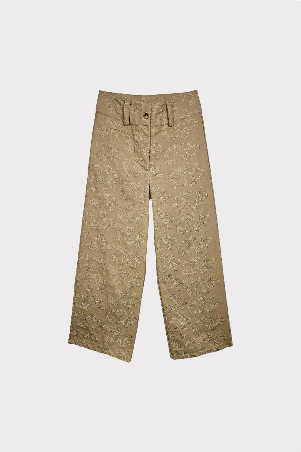 Pantalone tessuto ricamato
