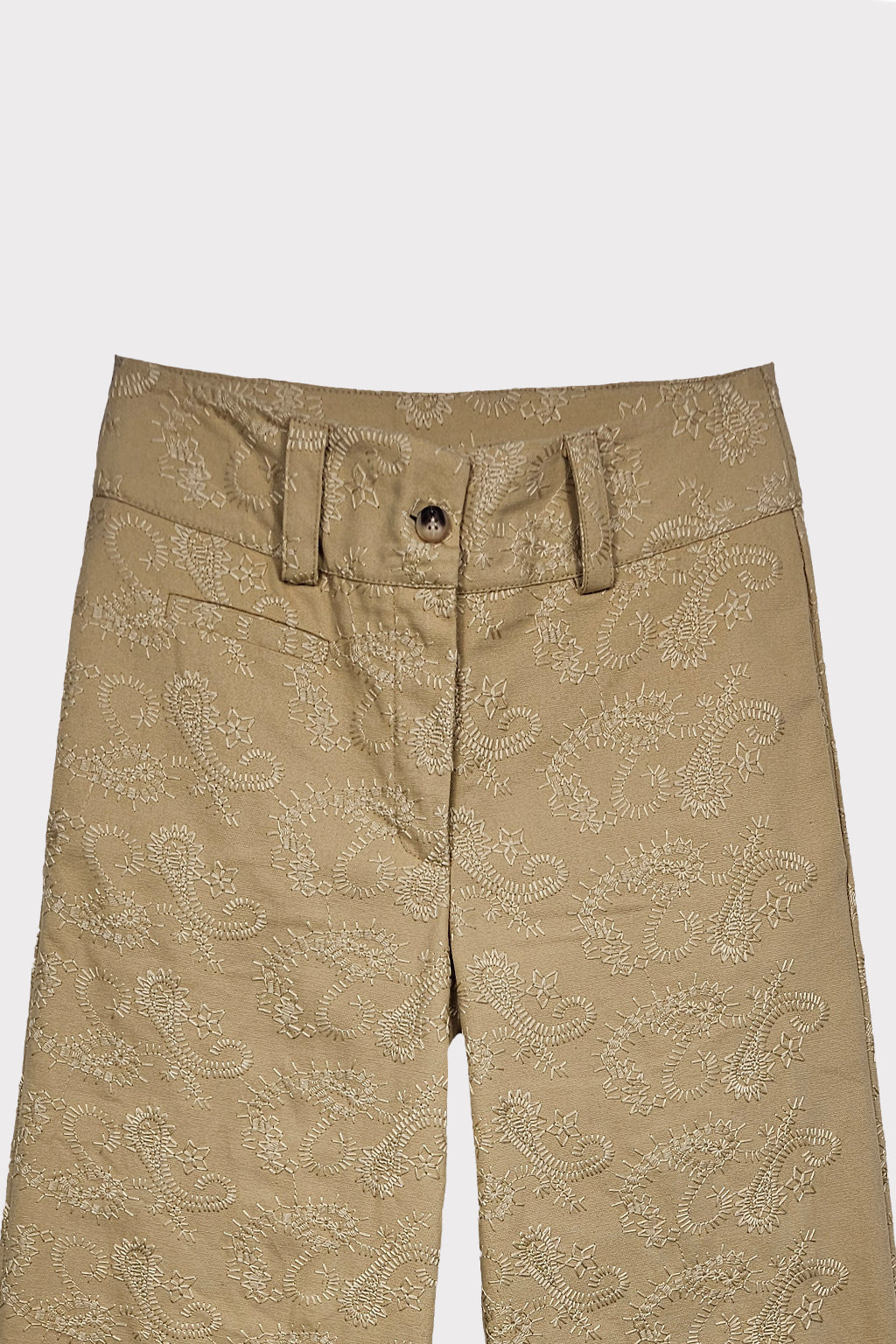 Pantalone tessuto ricamato
