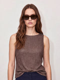 Top smanicato in lurex