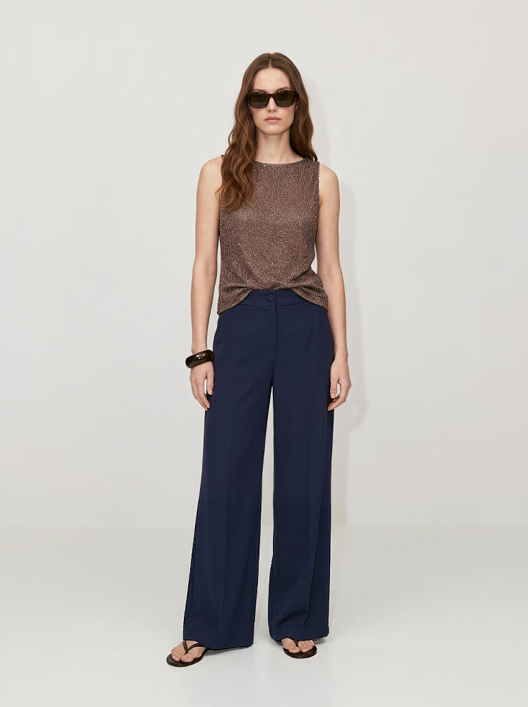 Top smanicato in lurex