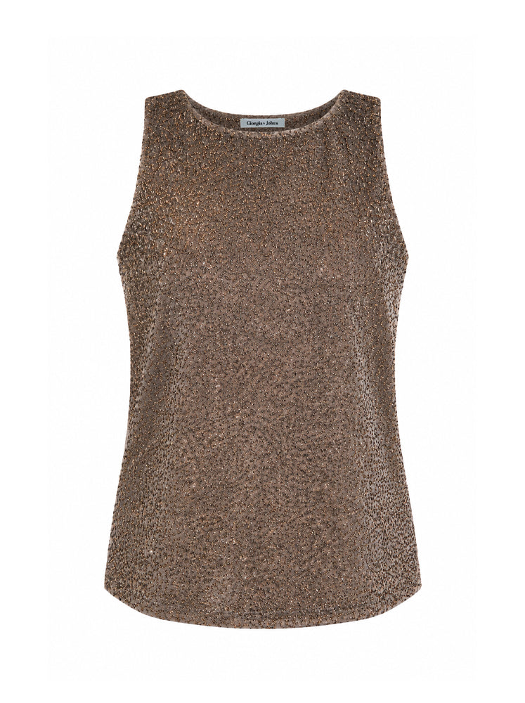 Top smanicato in lurex