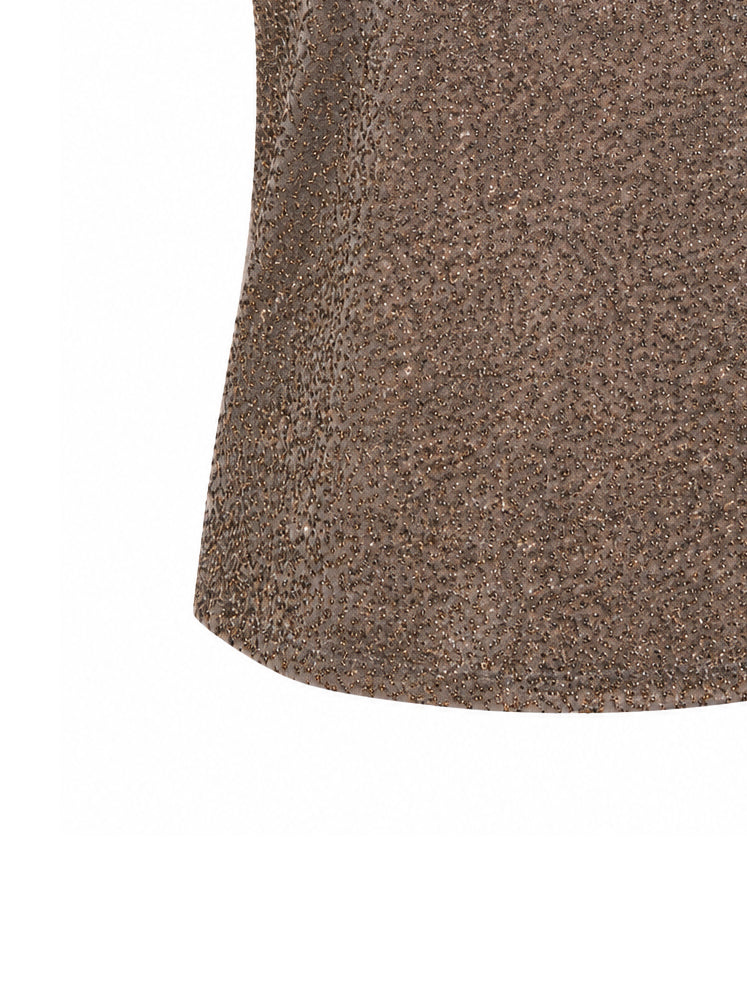 Top smanicato in lurex