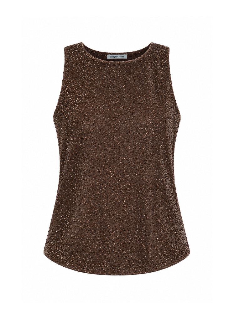 Top smanicato in lurex