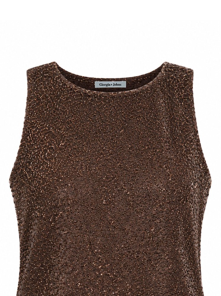 Top smanicato in lurex