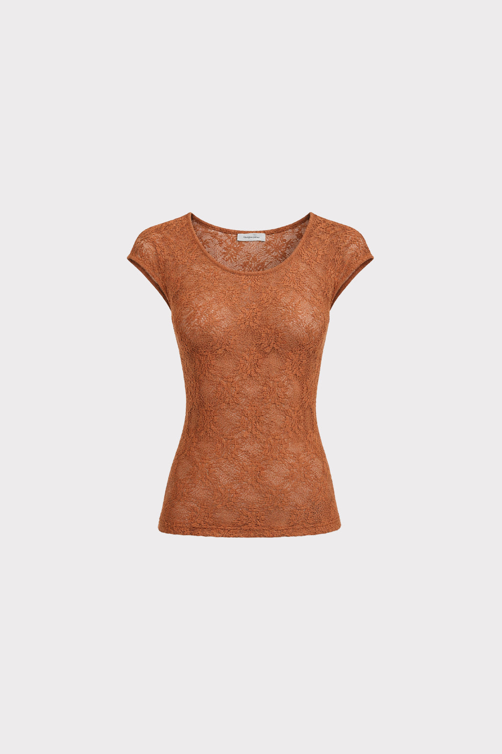Top ricamo microrete