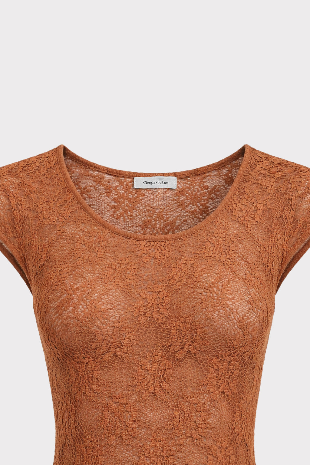 Top ricamo microrete