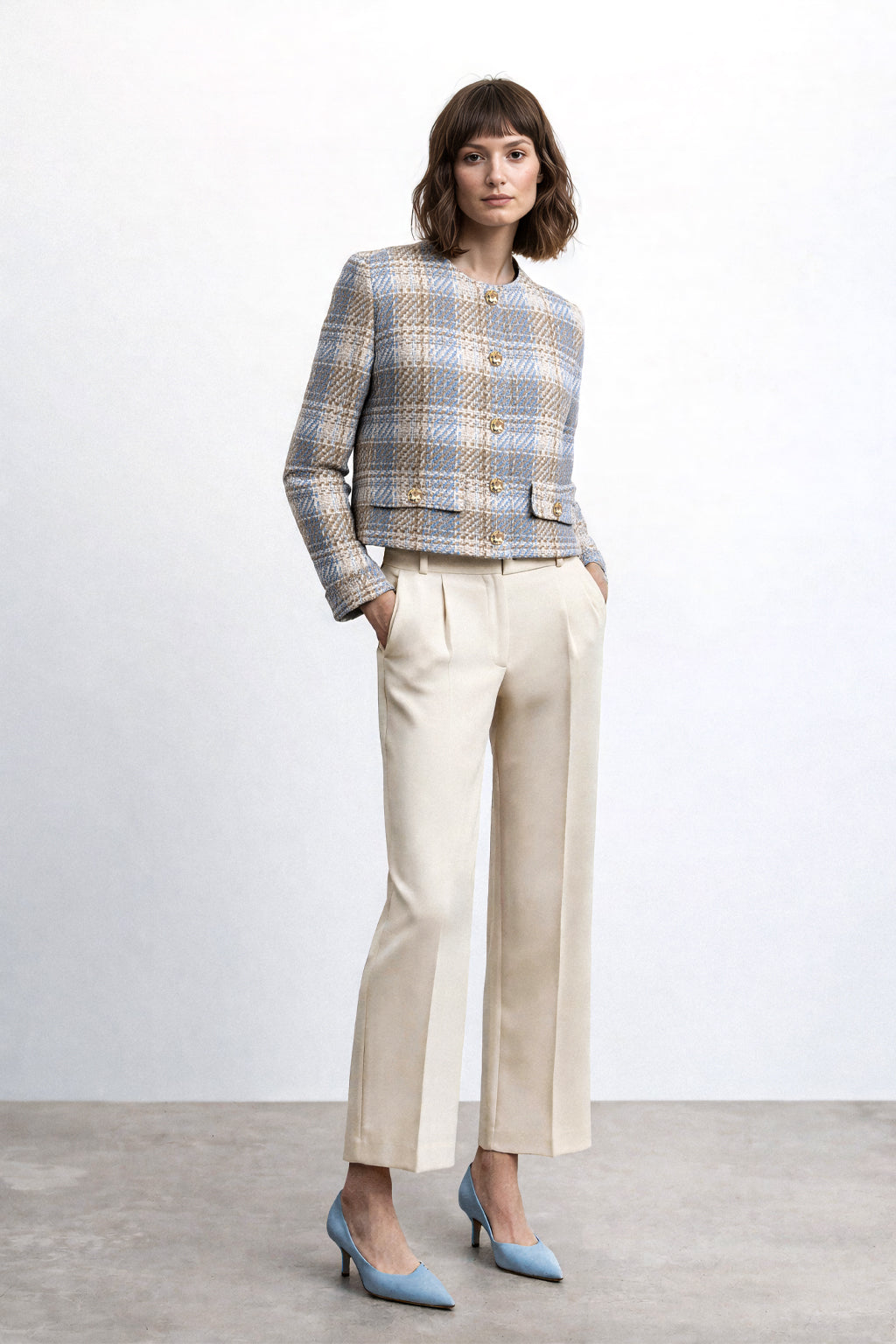 Giacca corta in tweed