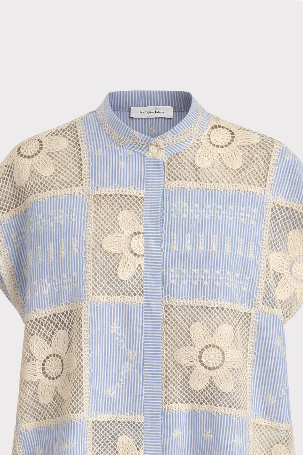 Camicia righe inserti pizzo