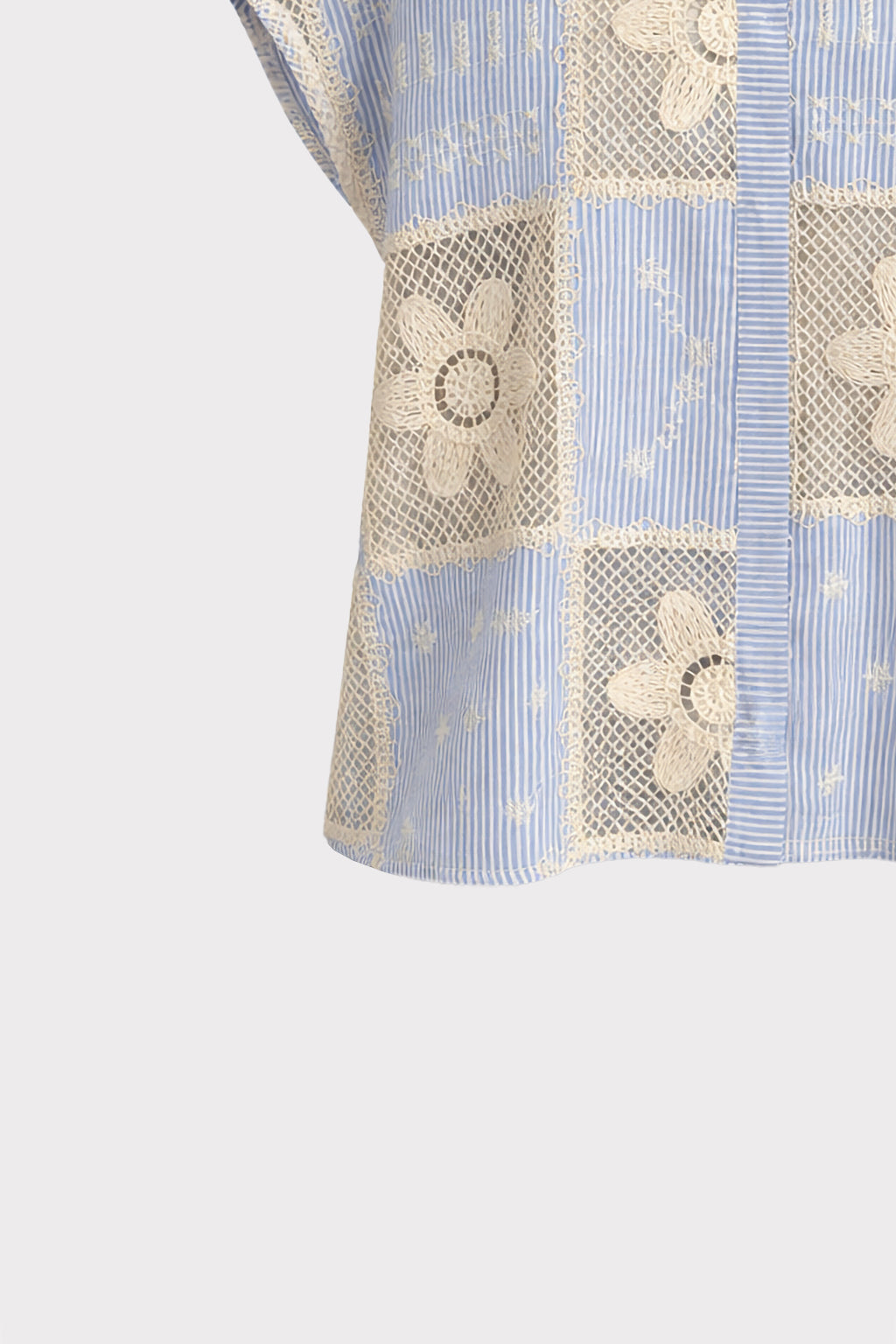 Camicia righe inserti pizzo