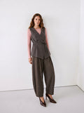 Gilet lungo con cintura