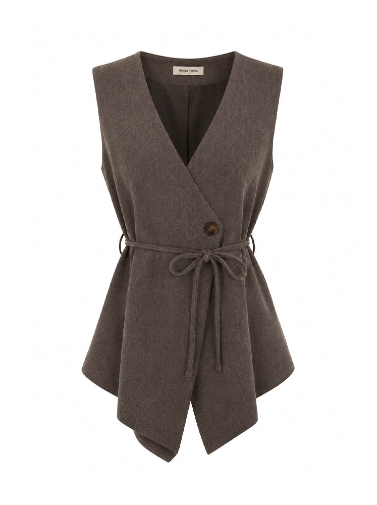Gilet lungo con cintura