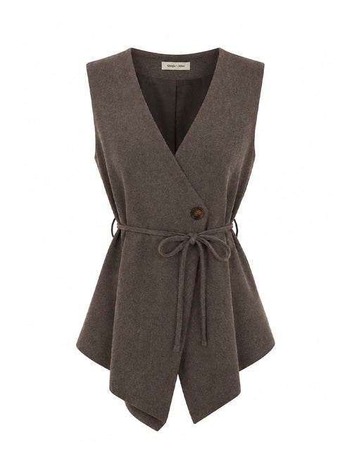 Gilet lungo con cintura